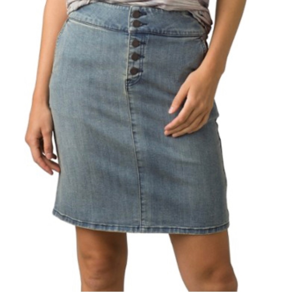 PrAna Aubrey Stretch Denim Pencil Skirt Size 2